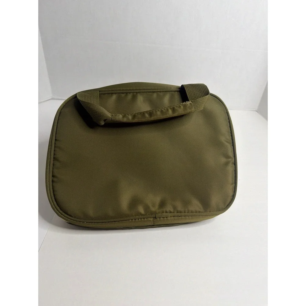 LEUDES Olive Green Quilted Cosmetic Toiletry Travel Bag Organizer New With Tags‎